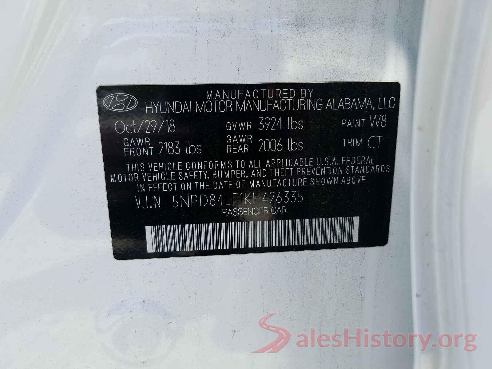 5NPD84LF1KH426335 2019 HYUNDAI ELANTRA