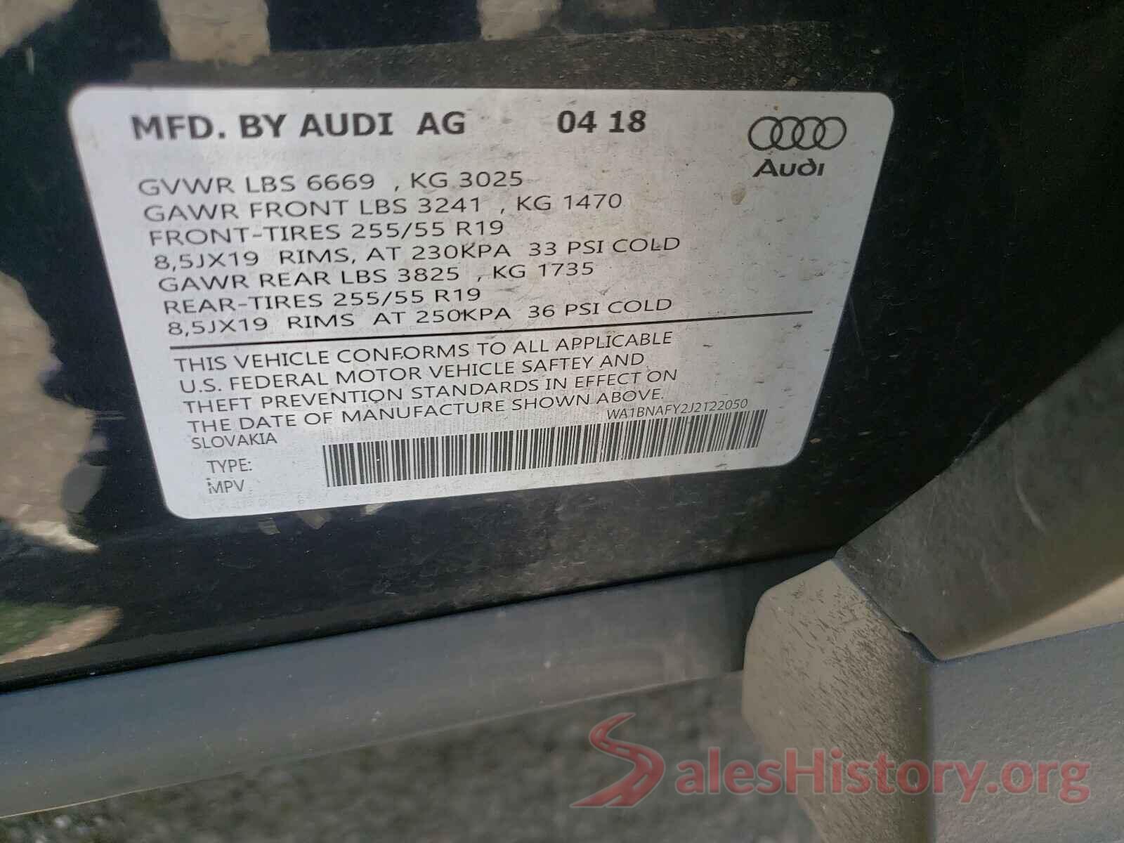 WA1BNAFY2J2122050 2018 AUDI Q5