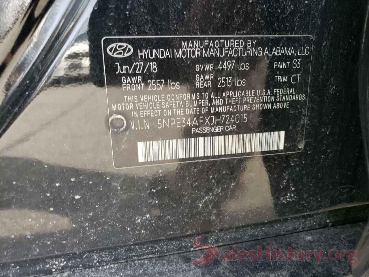 5NPE34AFXJH724015 2018 HYUNDAI SONATA