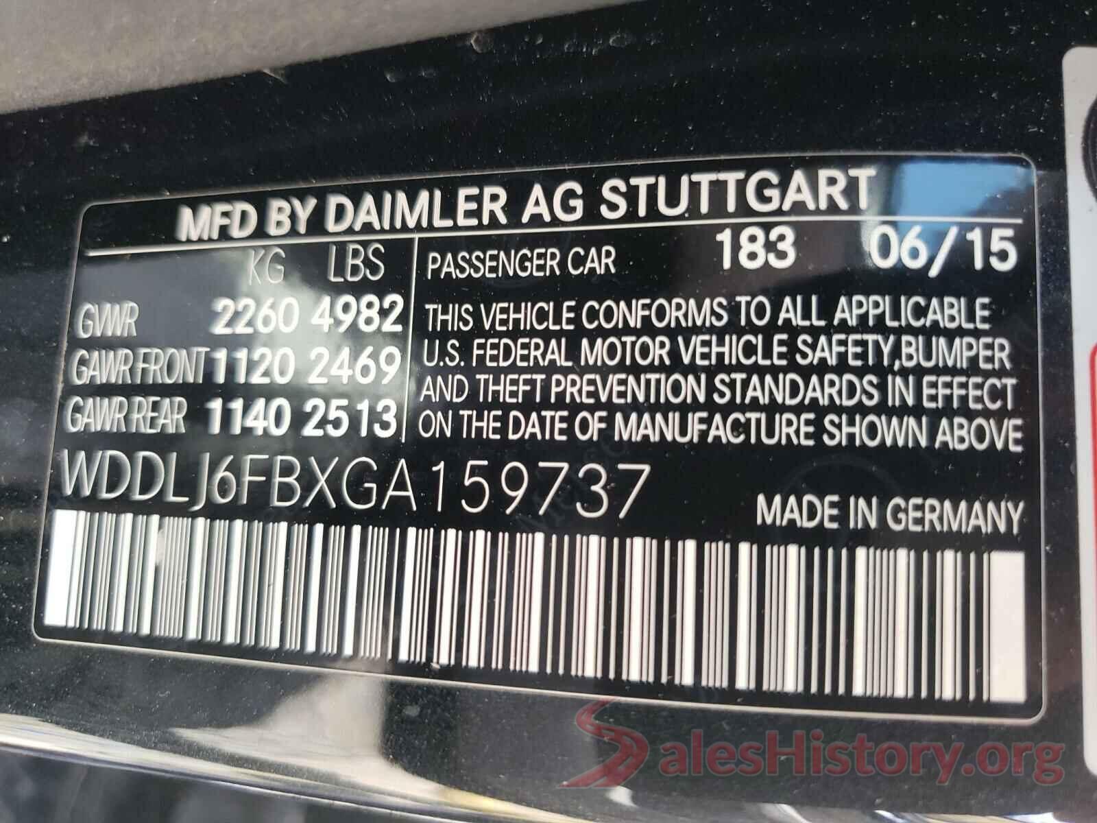 WDDLJ6FBXGA159737 2016 MERCEDES-BENZ C CLASS