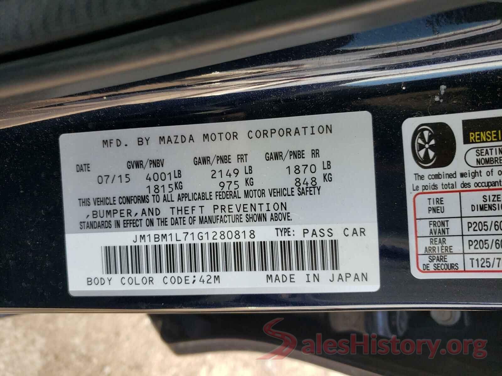 JM1BM1L71G1280818 2016 MAZDA 3