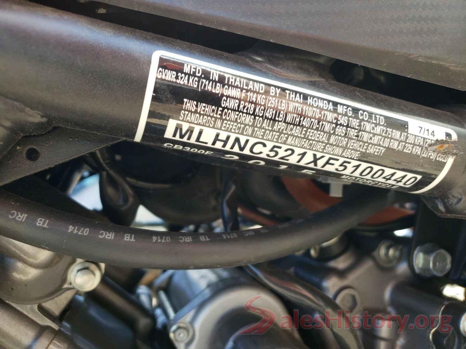 MLHNC521XF5100440 2015 HONDA CB CYCLE