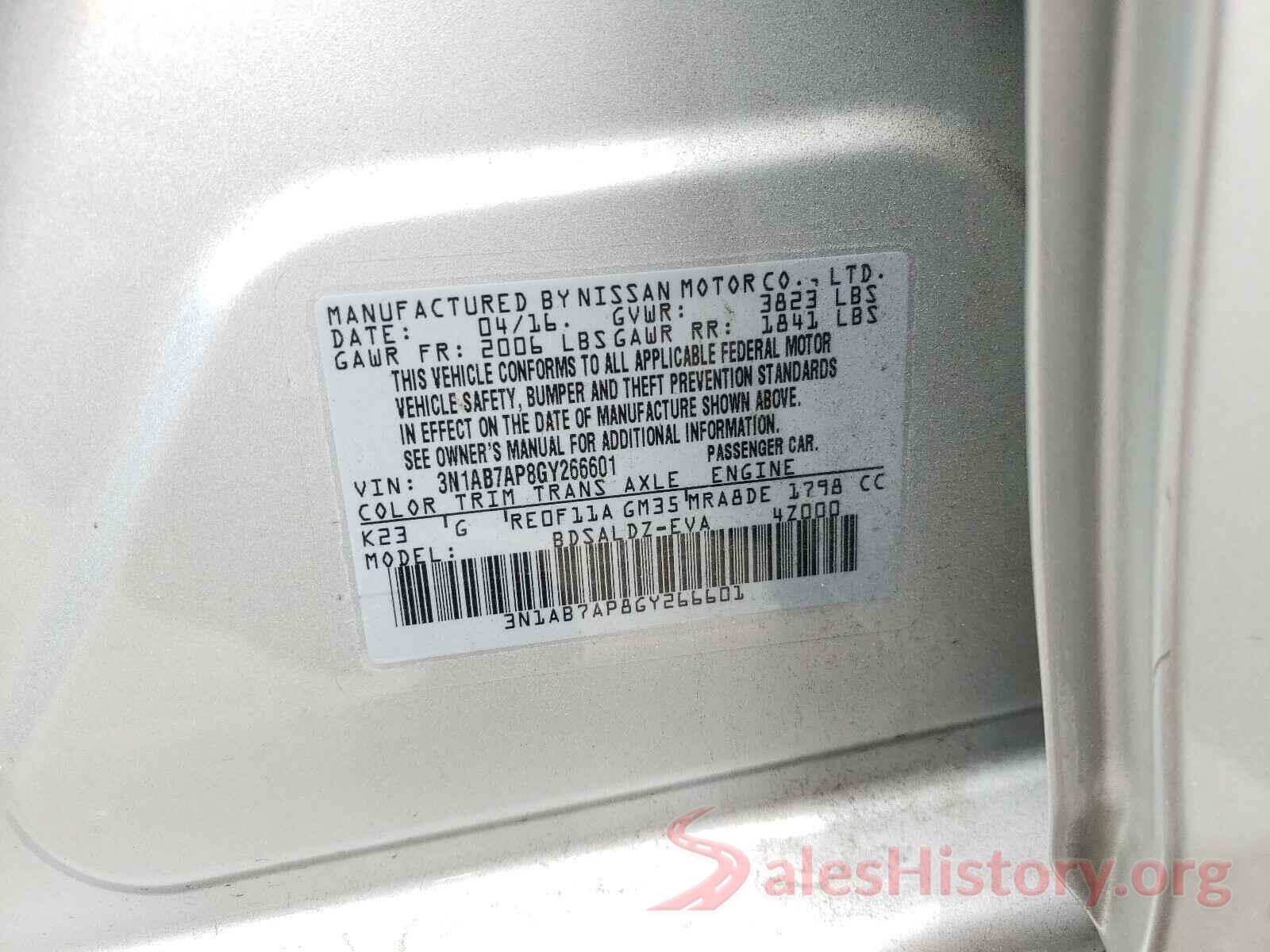 3N1AB7AP8GY266601 2016 NISSAN SENTRA