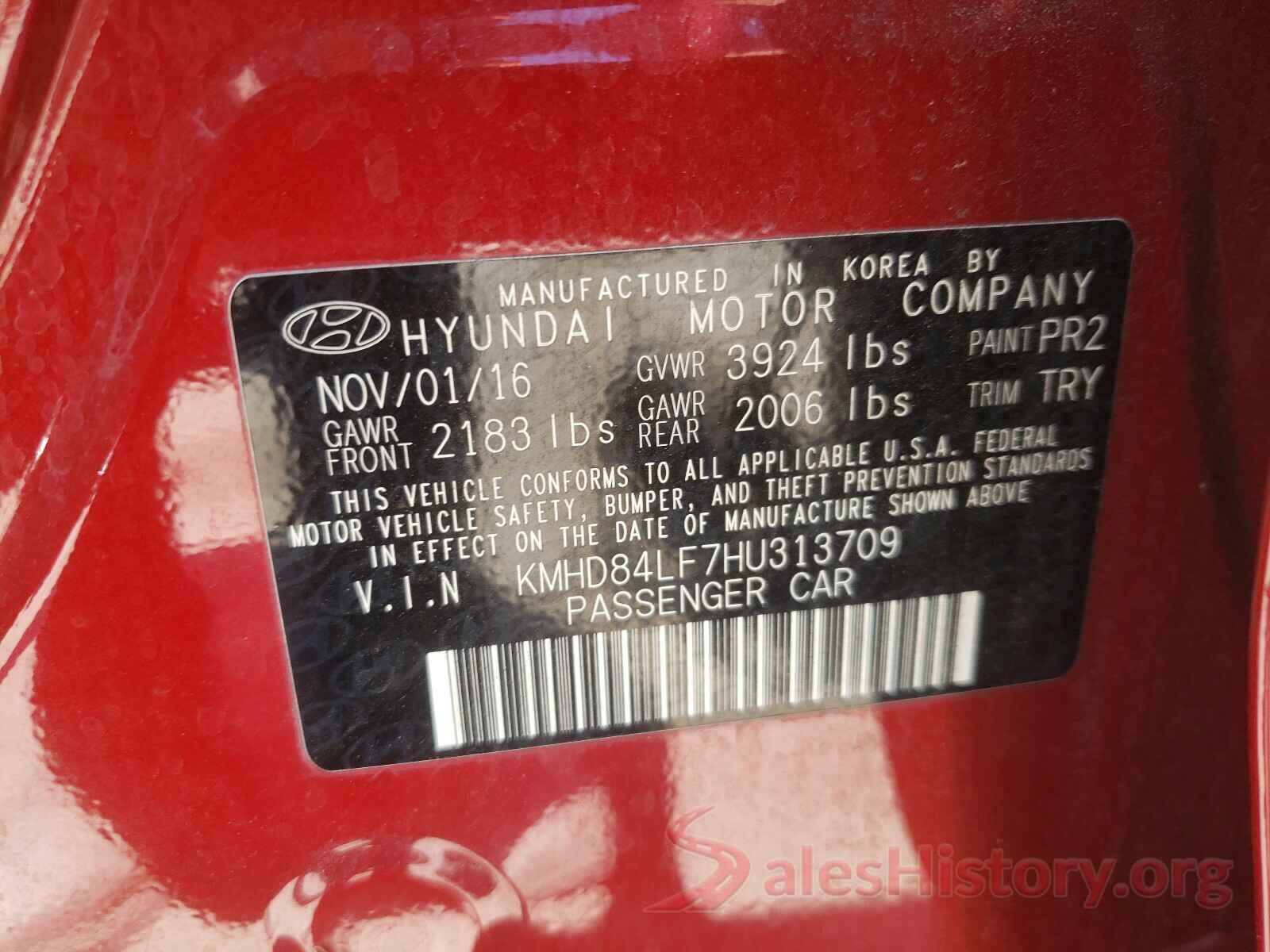 KMHD84LF7HU313709 2017 HYUNDAI ELANTRA