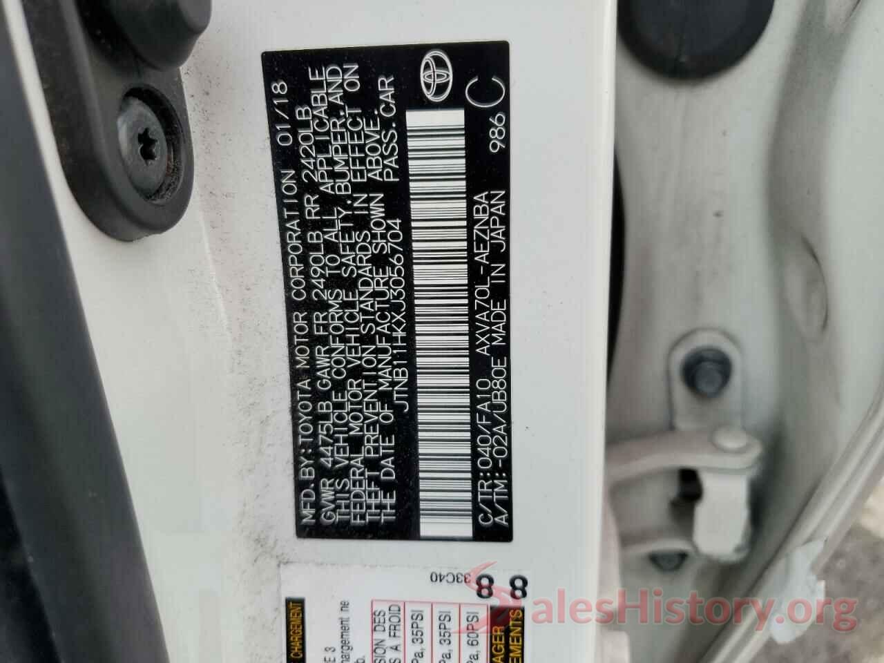 JTNB11HKXJ3056704 2018 TOYOTA CAMRY