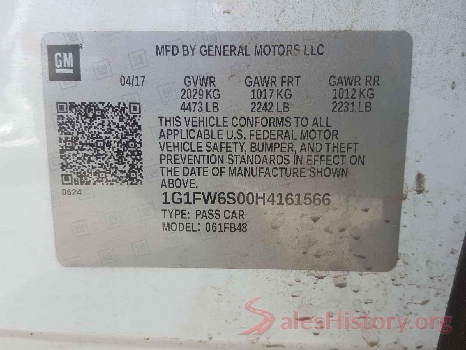 1G1FW6S00H4161566 2017 CHEVROLET BOLT