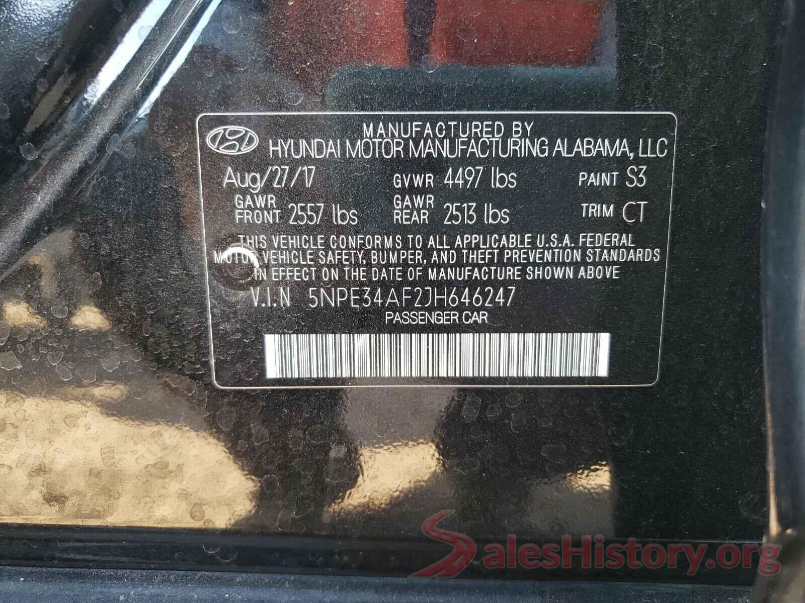 5NPE34AF2JH646247 2018 HYUNDAI SONATA