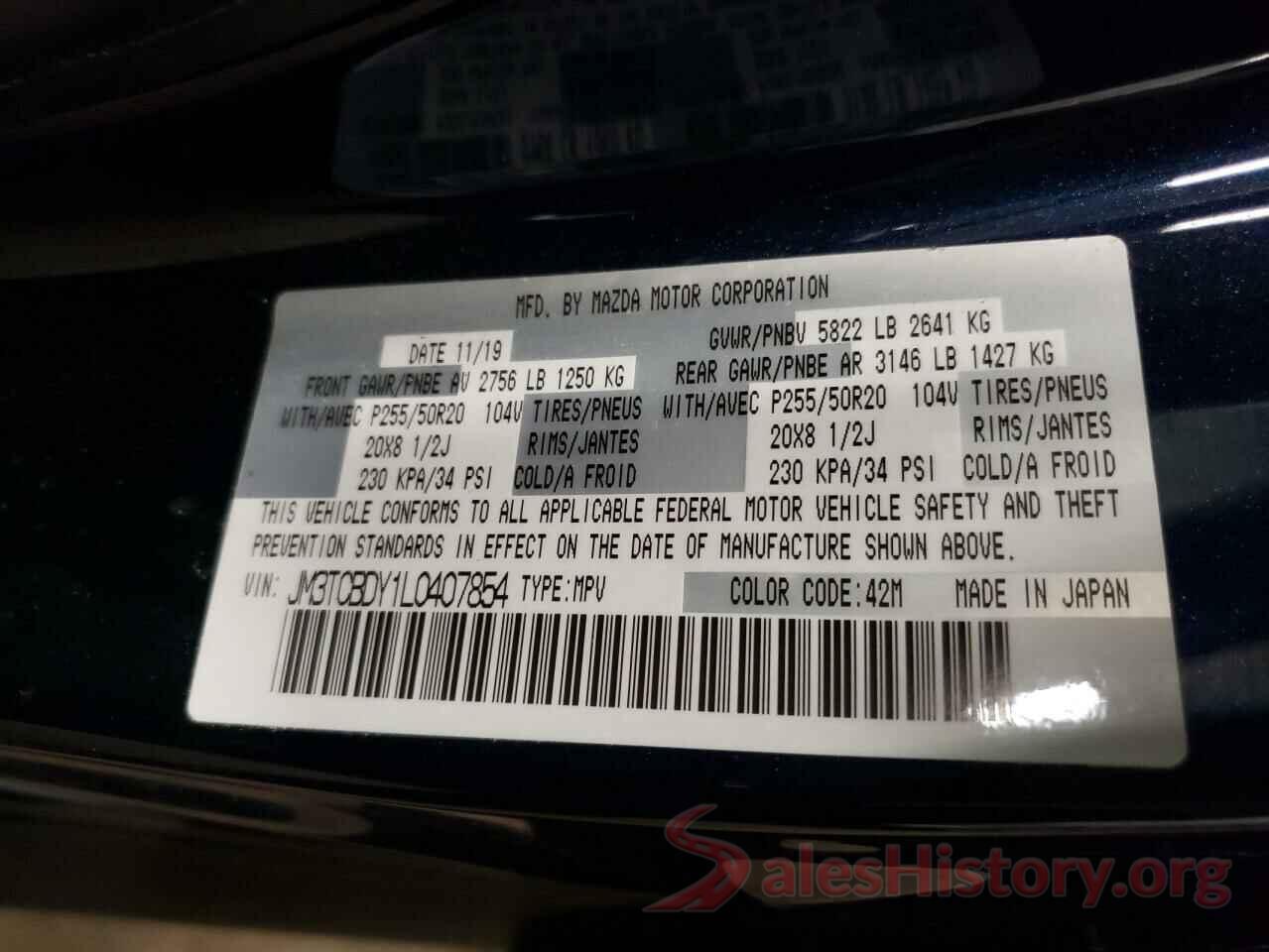 JM3TCBDY1L0407854 2020 MAZDA CX-9