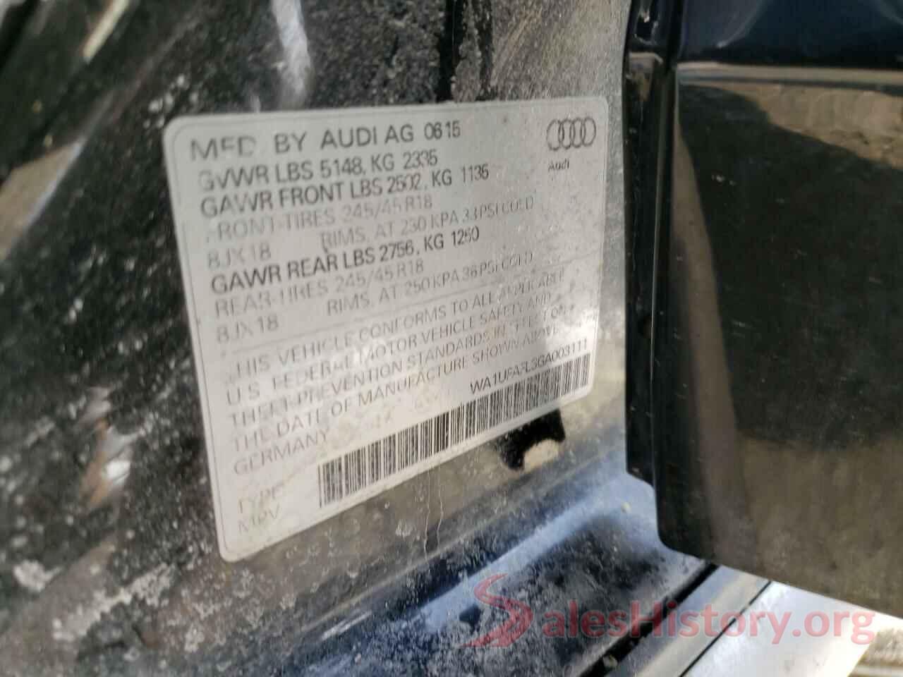 WA1UFAFL3GA003111 2016 AUDI A4