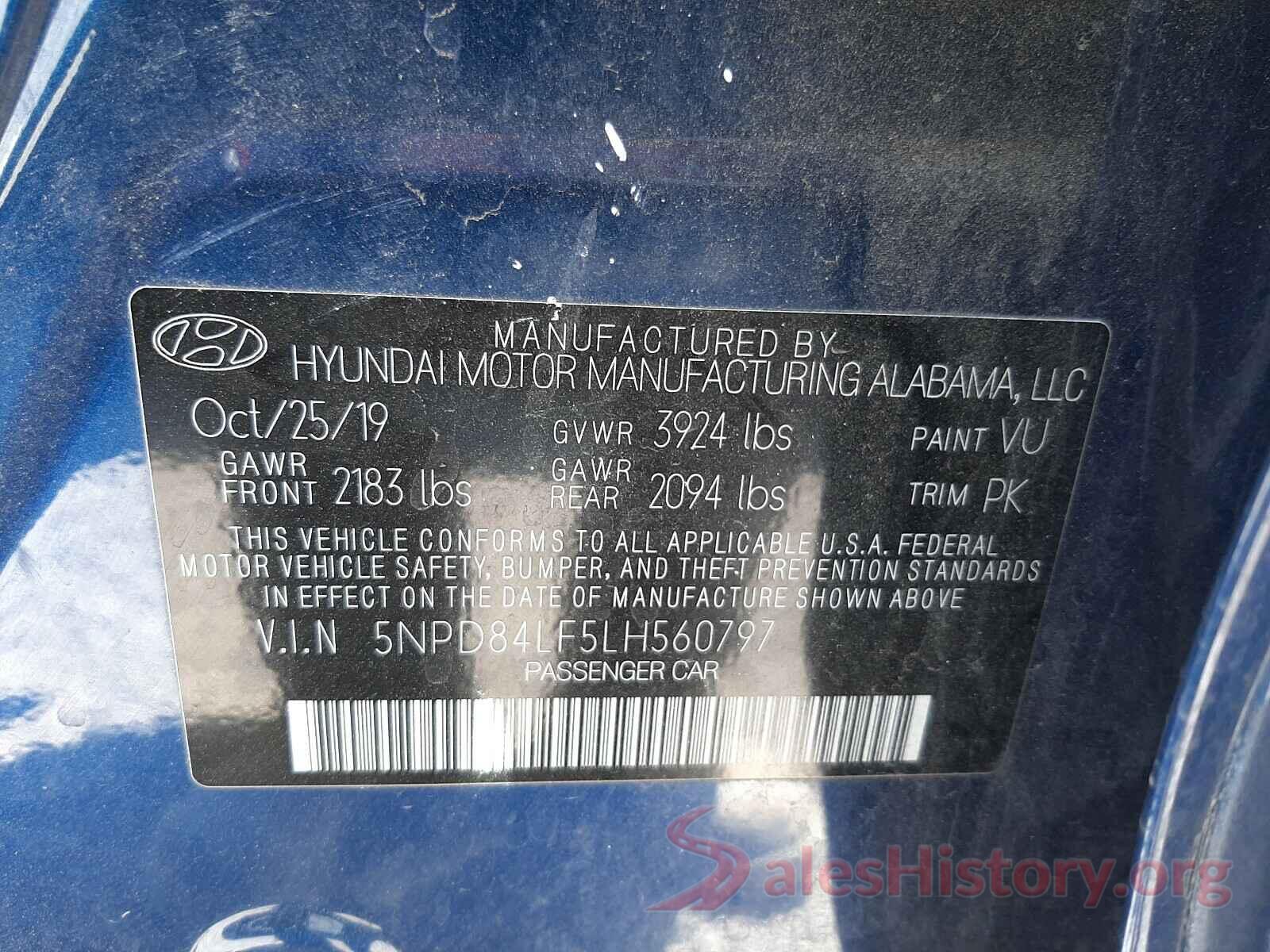 5NPD84LF5LH560797 2020 HYUNDAI ELANTRA