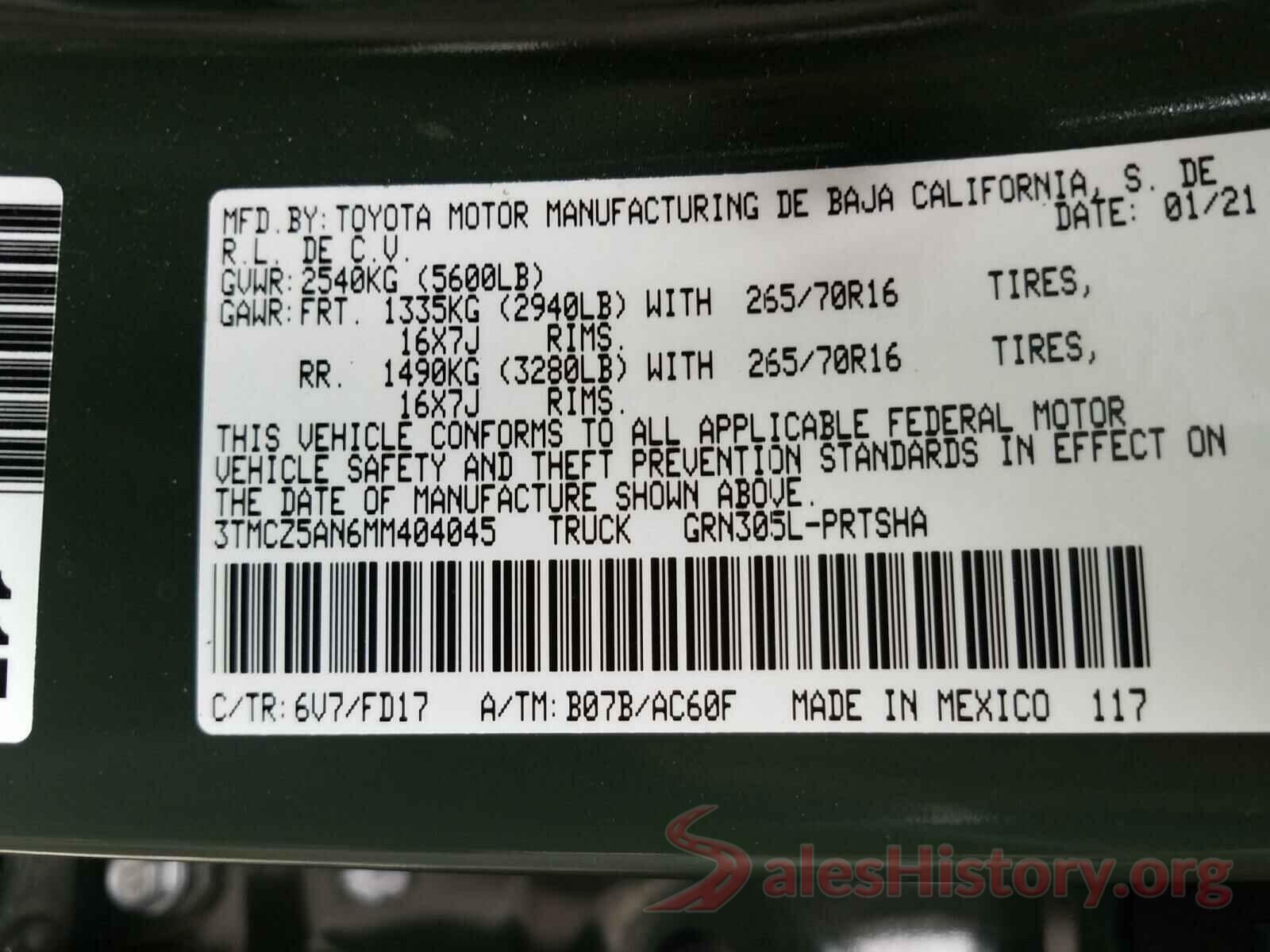 3TMCZ5AN6MM404045 2021 TOYOTA TACOMA