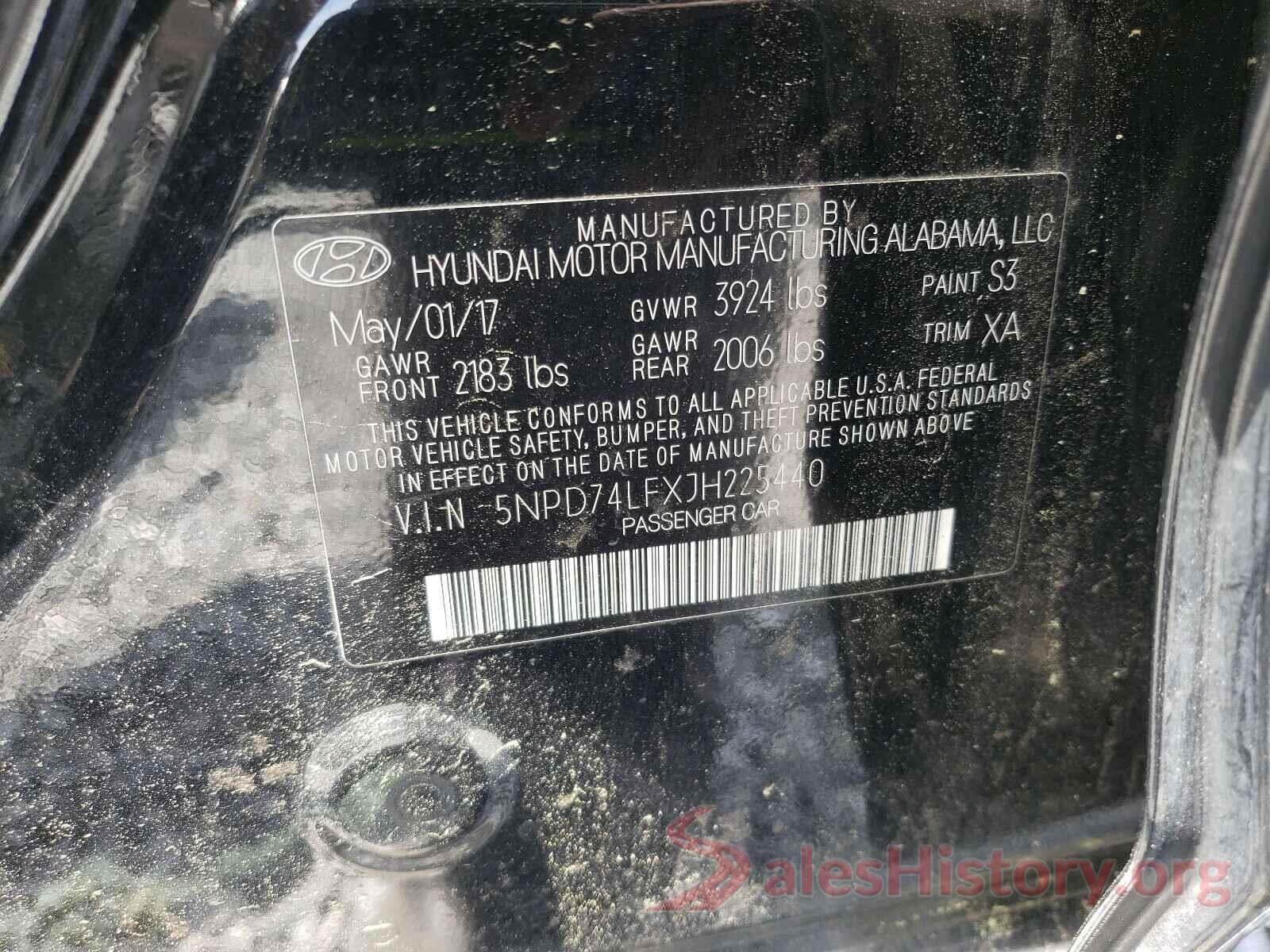 5NPD74LFXJH225440 2018 HYUNDAI ELANTRA