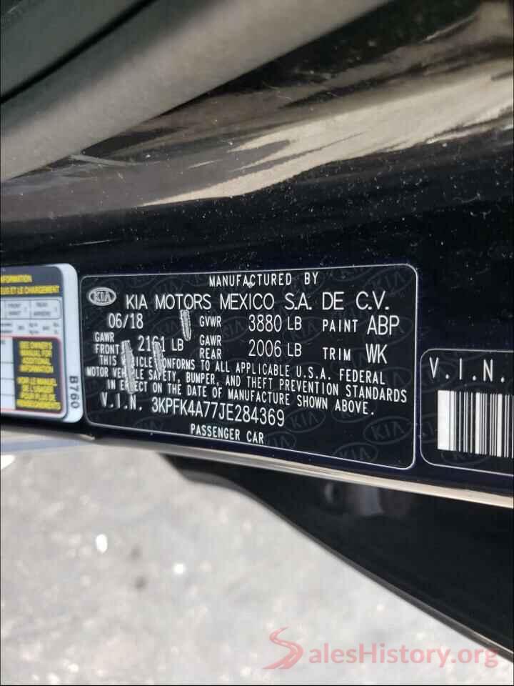 3KPFK4A77JE284369 2018 KIA FORTE