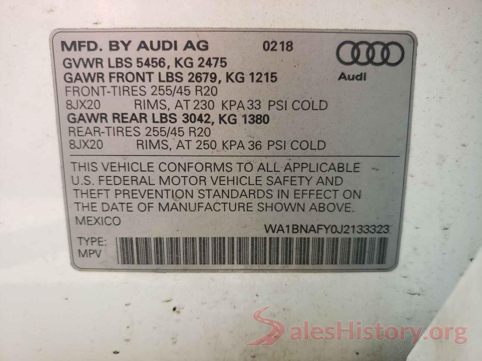 WA1BNAFY0J2133323 2018 AUDI Q5