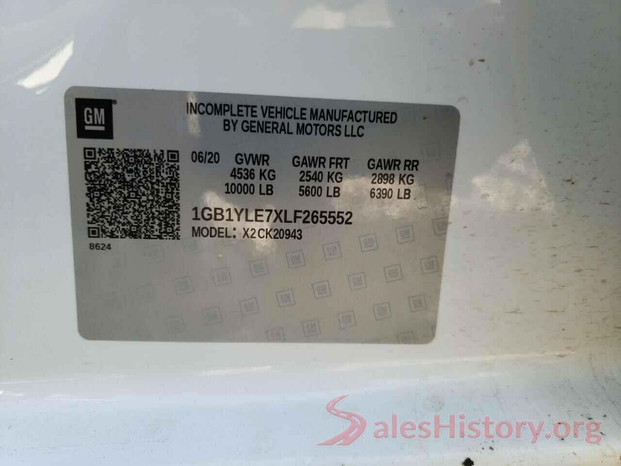 1GB1YLE7XLF265552 2020 CHEVROLET SILVERADO