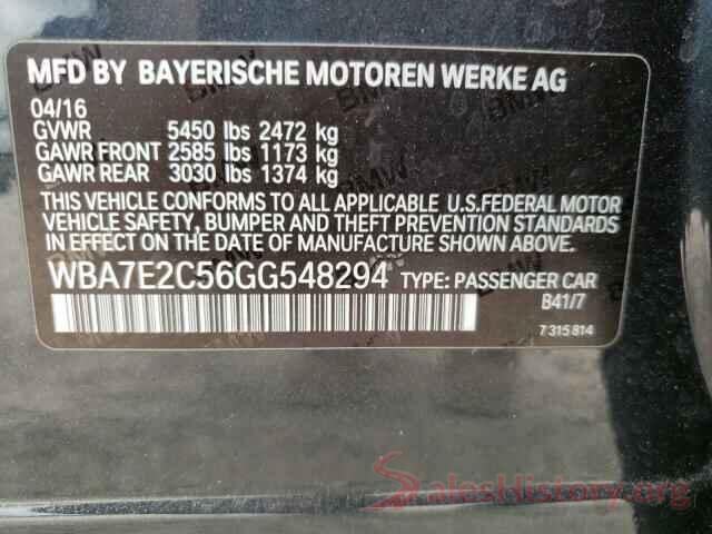 WBA7E2C56GG548294 2016 BMW 7 SERIES