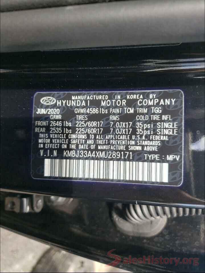 KM8J33A4XMU289171 2021 HYUNDAI TUCSON