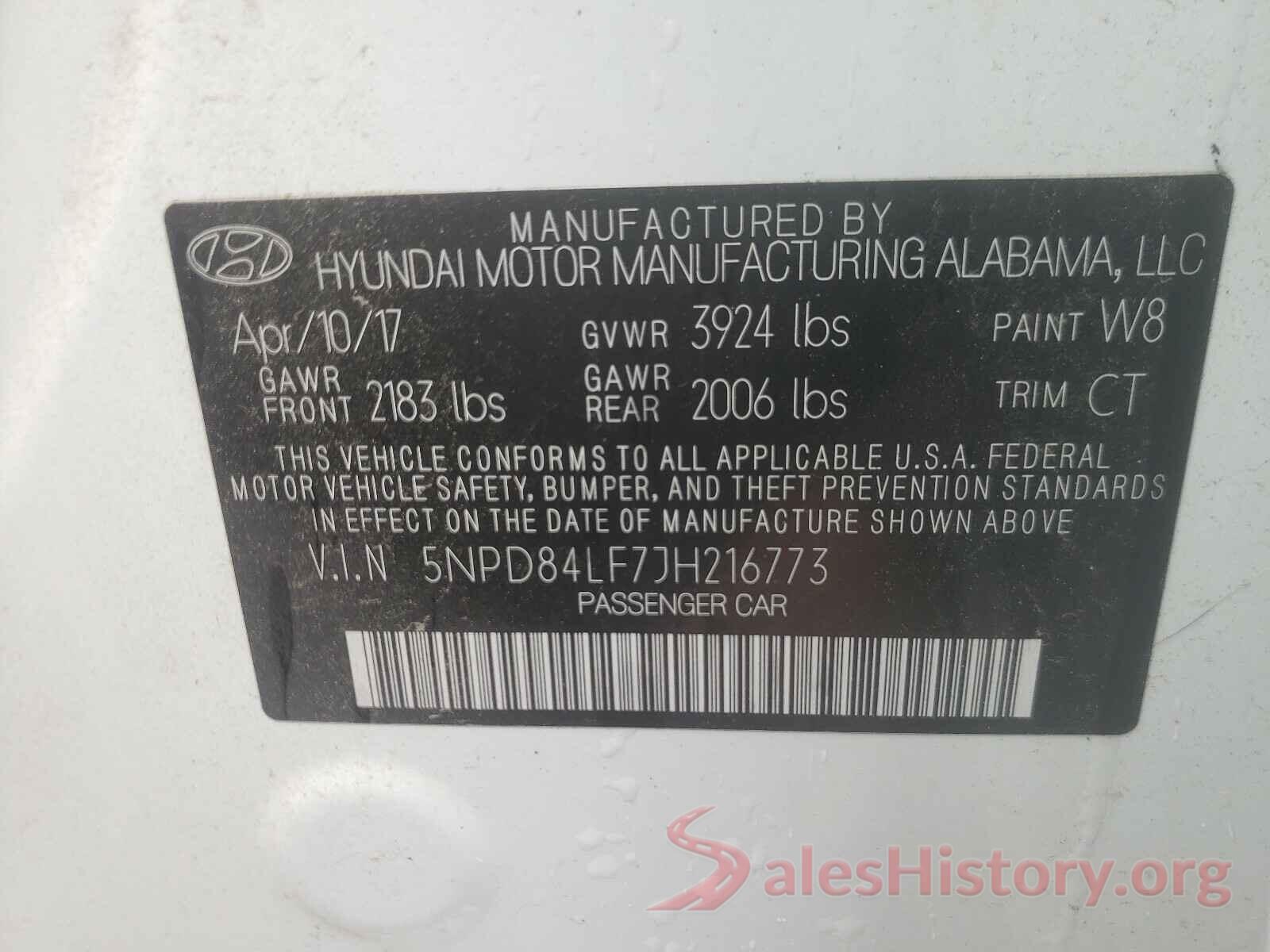 5NPD84LF7JH216773 2018 HYUNDAI ELANTRA