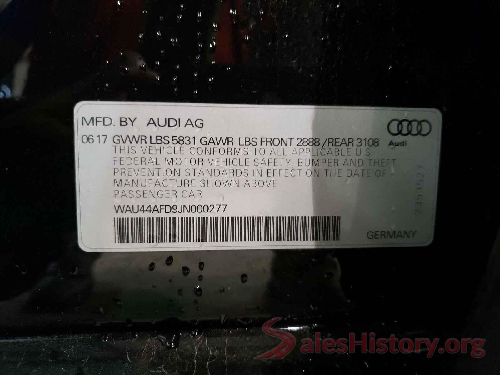 WAU44AFD9JN000277 2018 AUDI A8