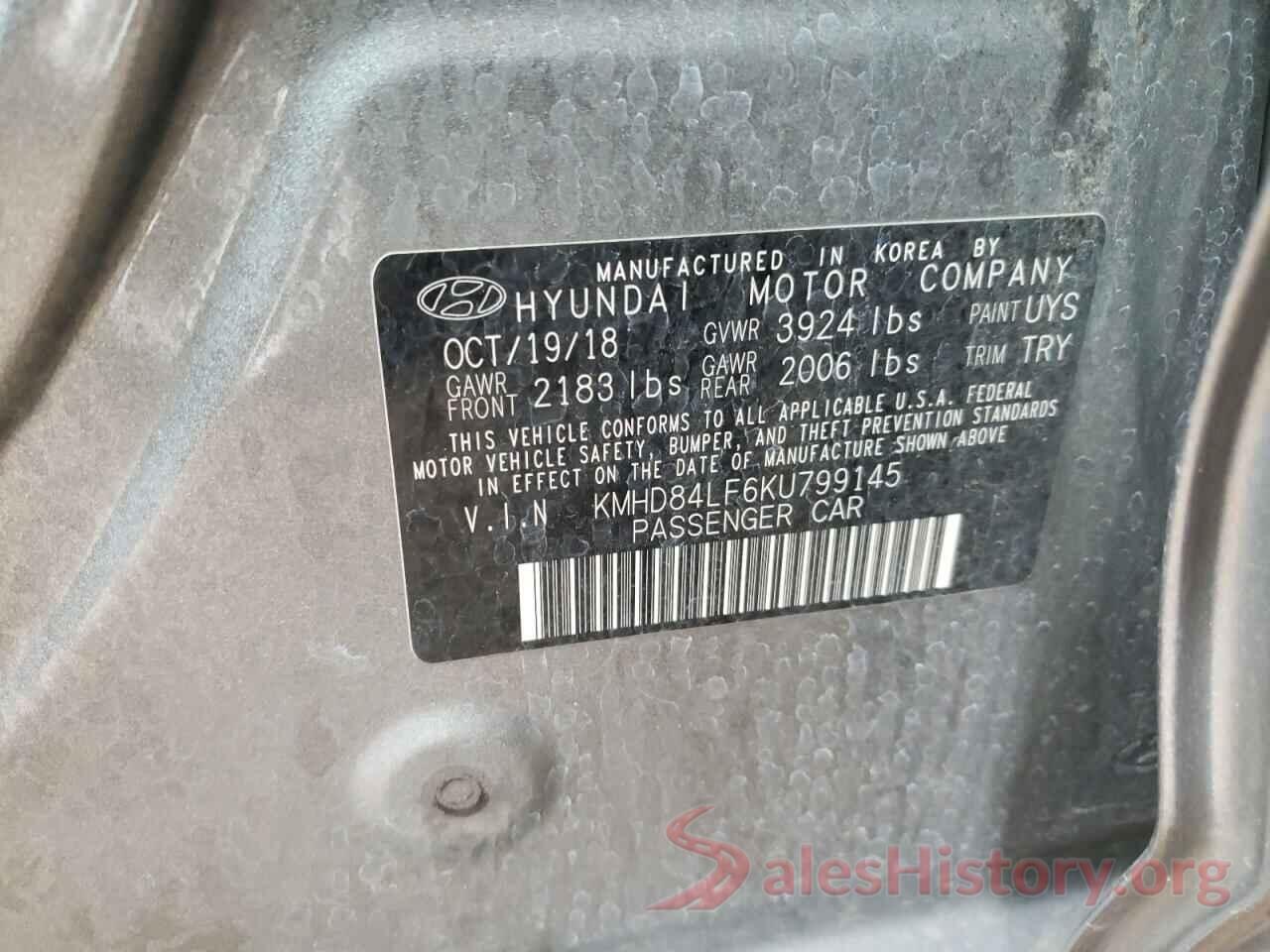 KMHD84LF6KU799145 2019 HYUNDAI ELANTRA