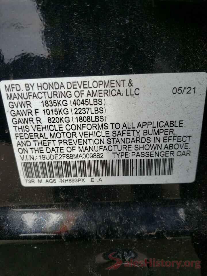 19UDE2F88MA009882 2021 ACURA ILX