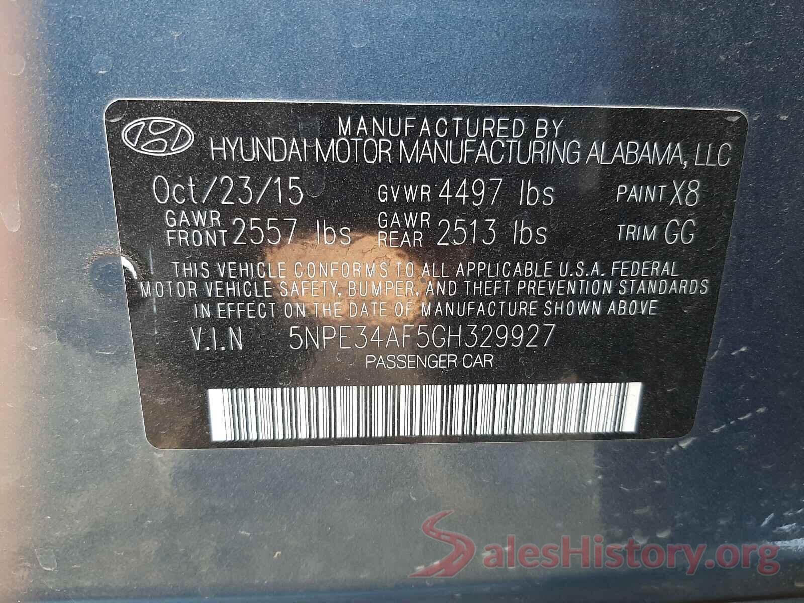 5NPE34AF5GH329927 2016 HYUNDAI SONATA