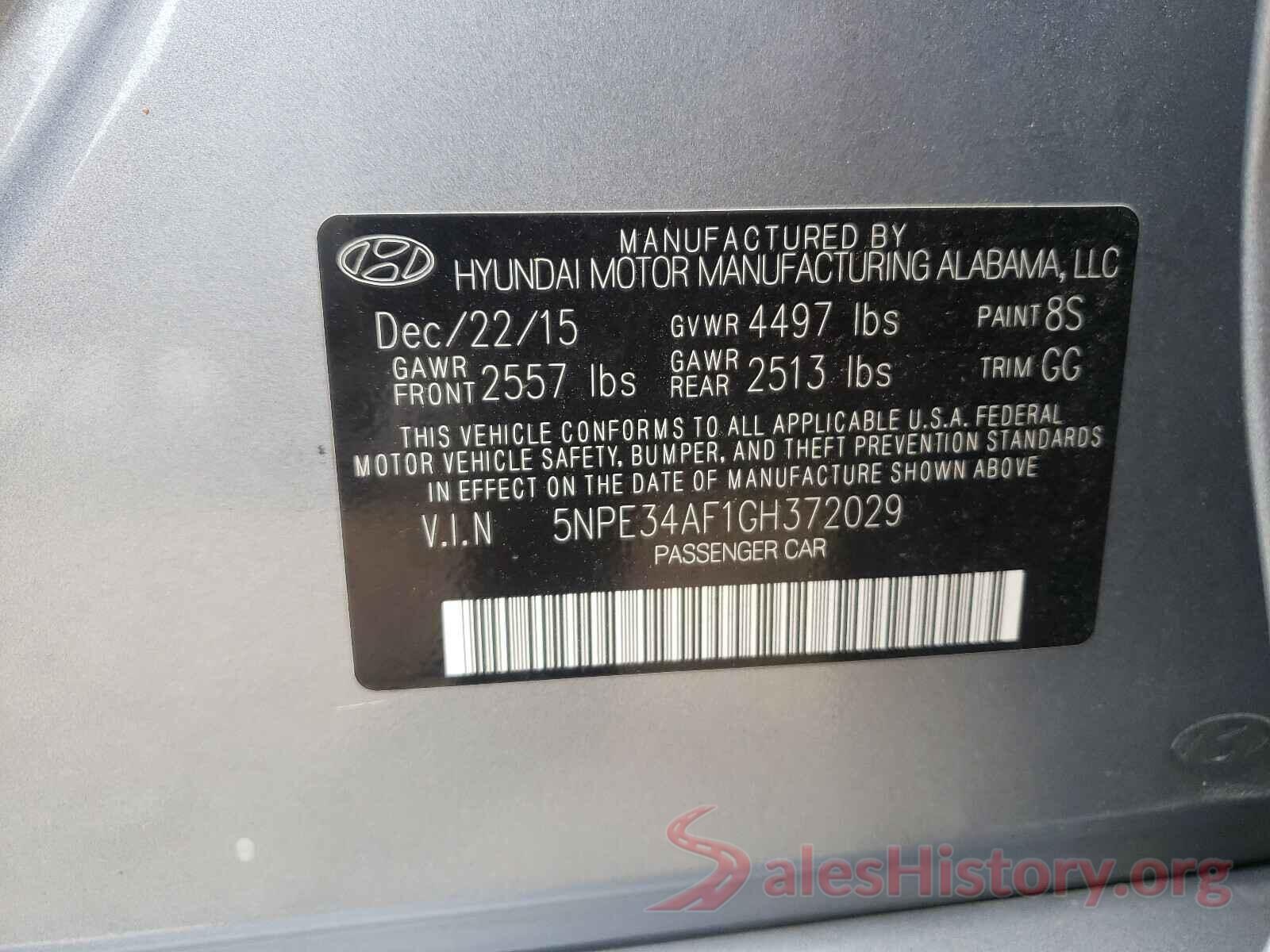 5NPE34AF1GH372029 2016 HYUNDAI SONATA