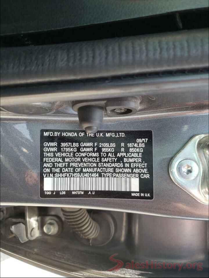 SHHFK7H59JU401464 2018 HONDA CIVIC