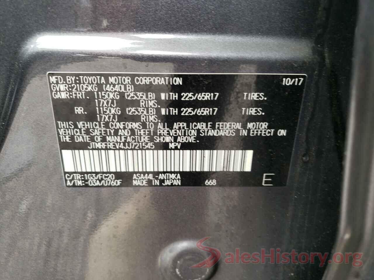 JTMRFREV4JJ721545 2018 TOYOTA RAV4