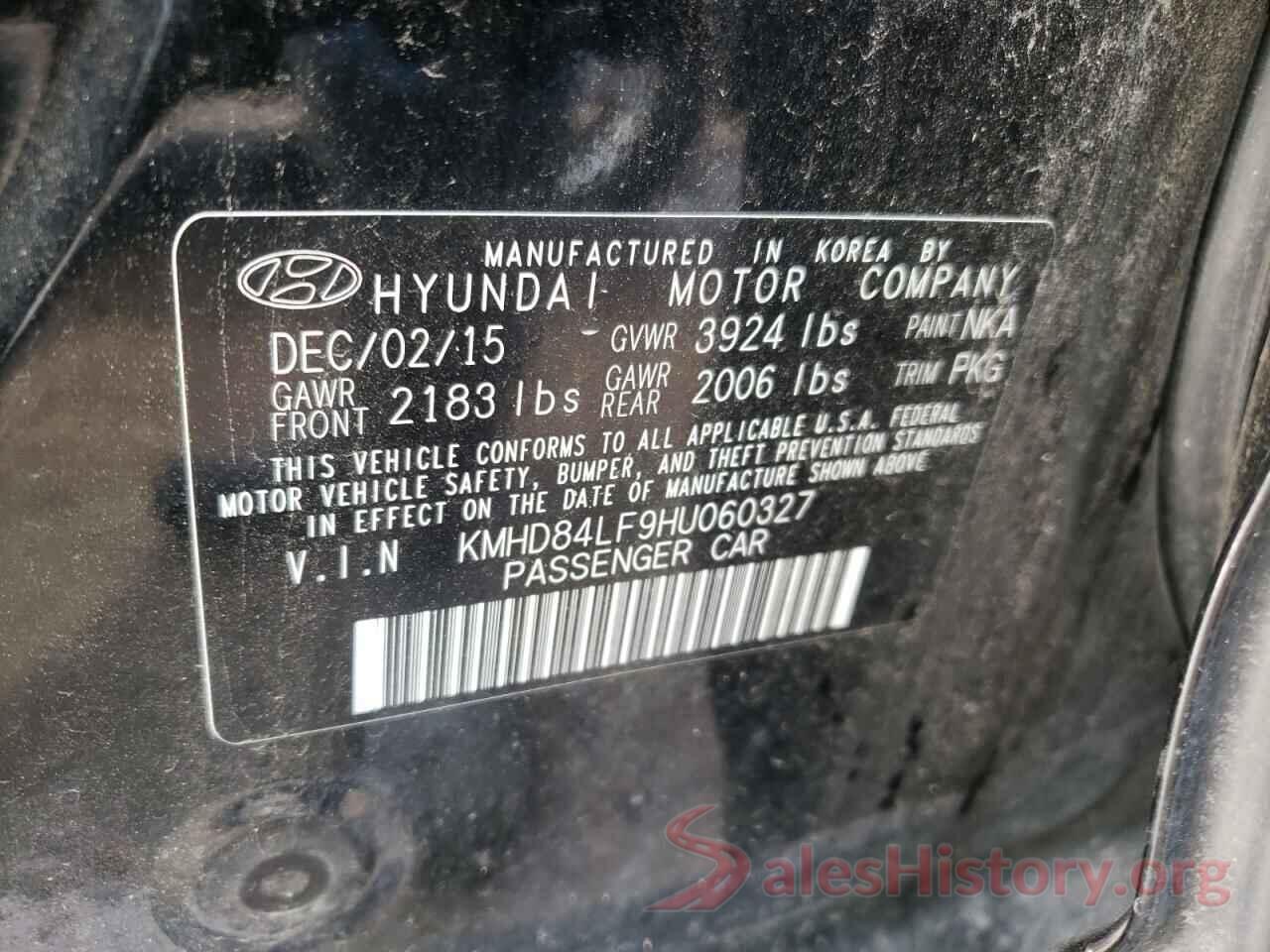 KMHD84LF9HU060327 2017 HYUNDAI ELANTRA