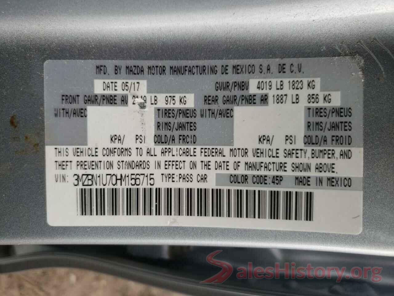 3MZBN1U70HM156715 2017 MAZDA 3