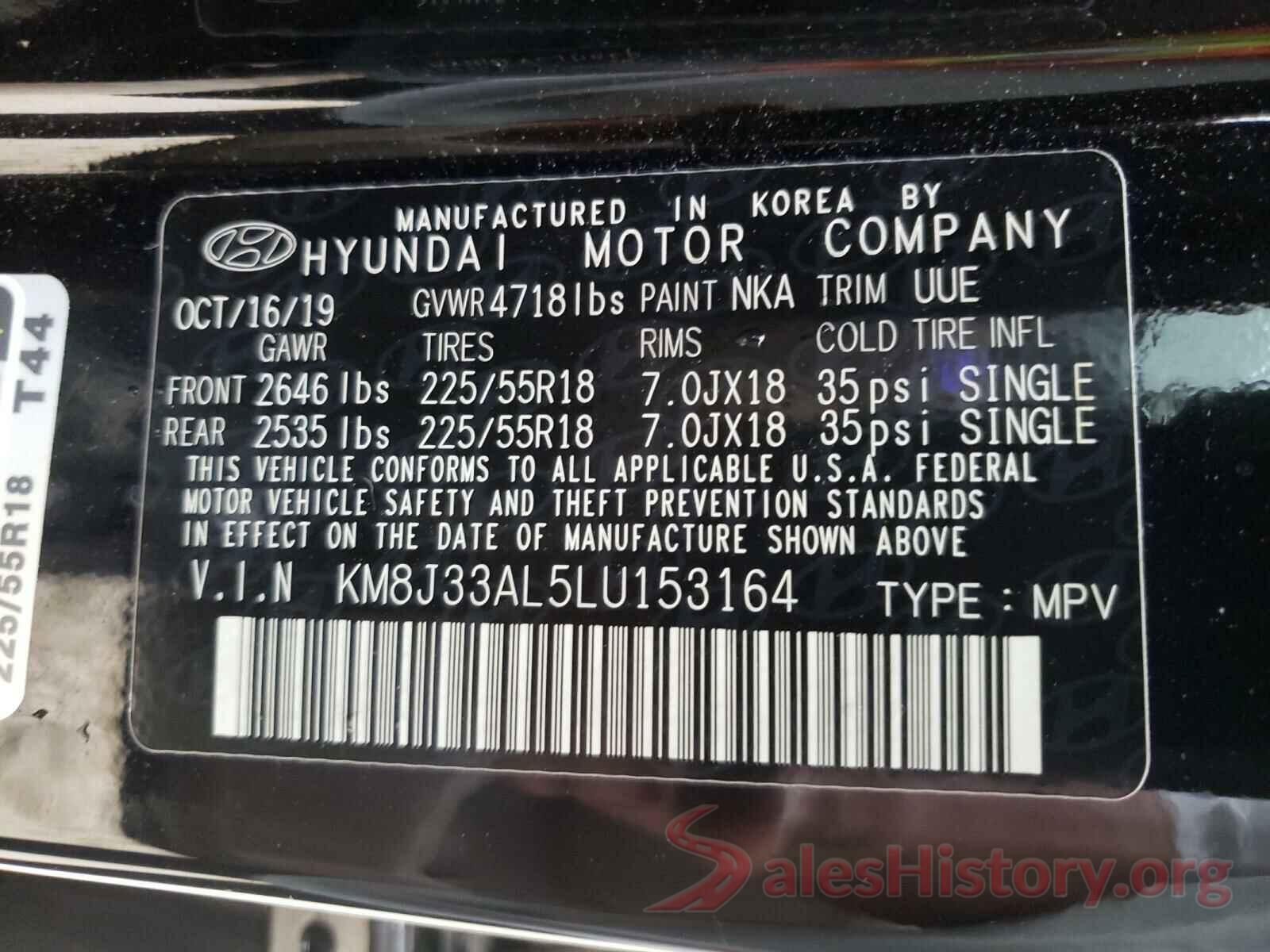 KM8J33AL5LU153164 2020 HYUNDAI TUCSON