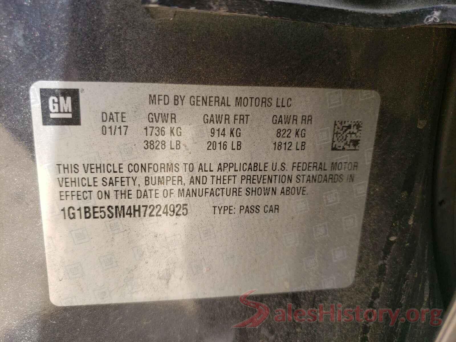 1G1BE5SM4H7224925 2017 CHEVROLET CRUZE