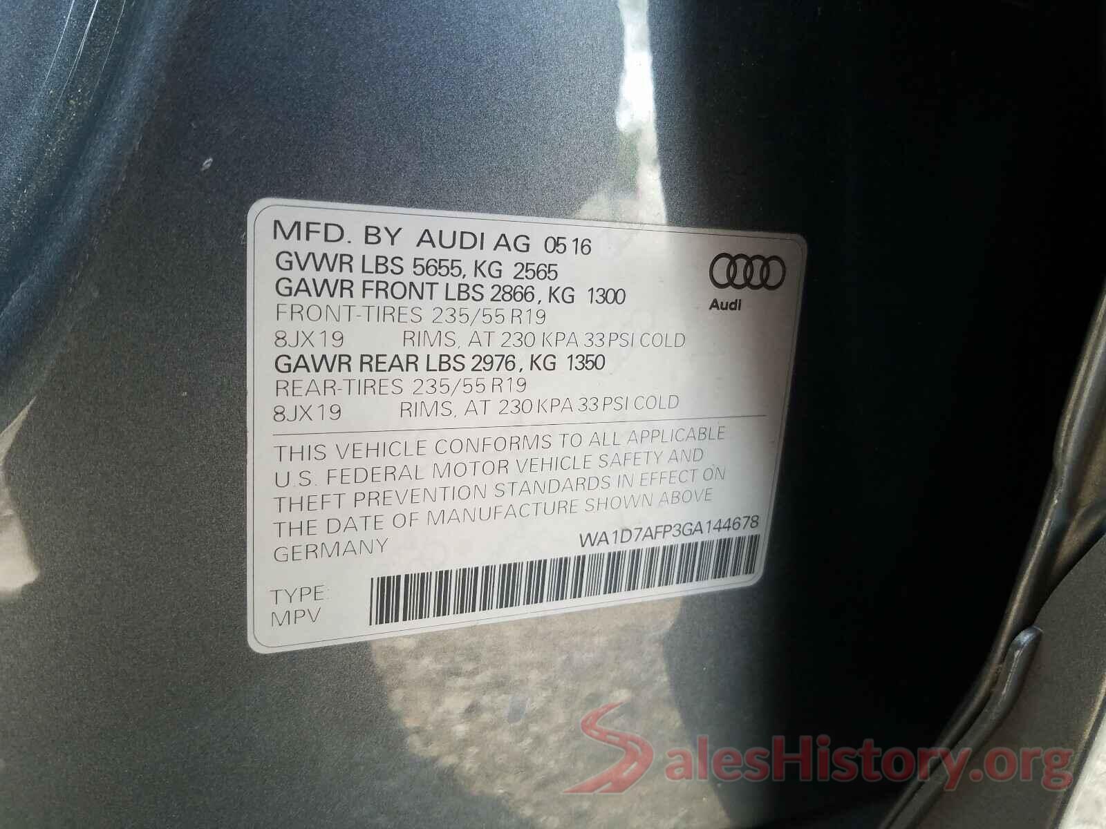 WA1D7AFP3GA144678 2016 AUDI Q5