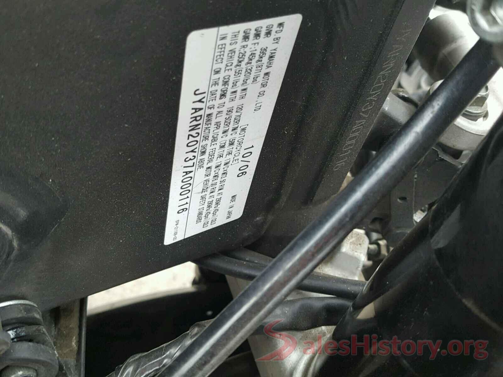 JYARN20Y37A000116 2007 YAMAHA YZF1000