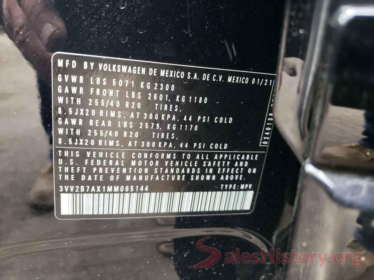 3VV2B7AX1MM065144 2021 VOLKSWAGEN TIGUAN