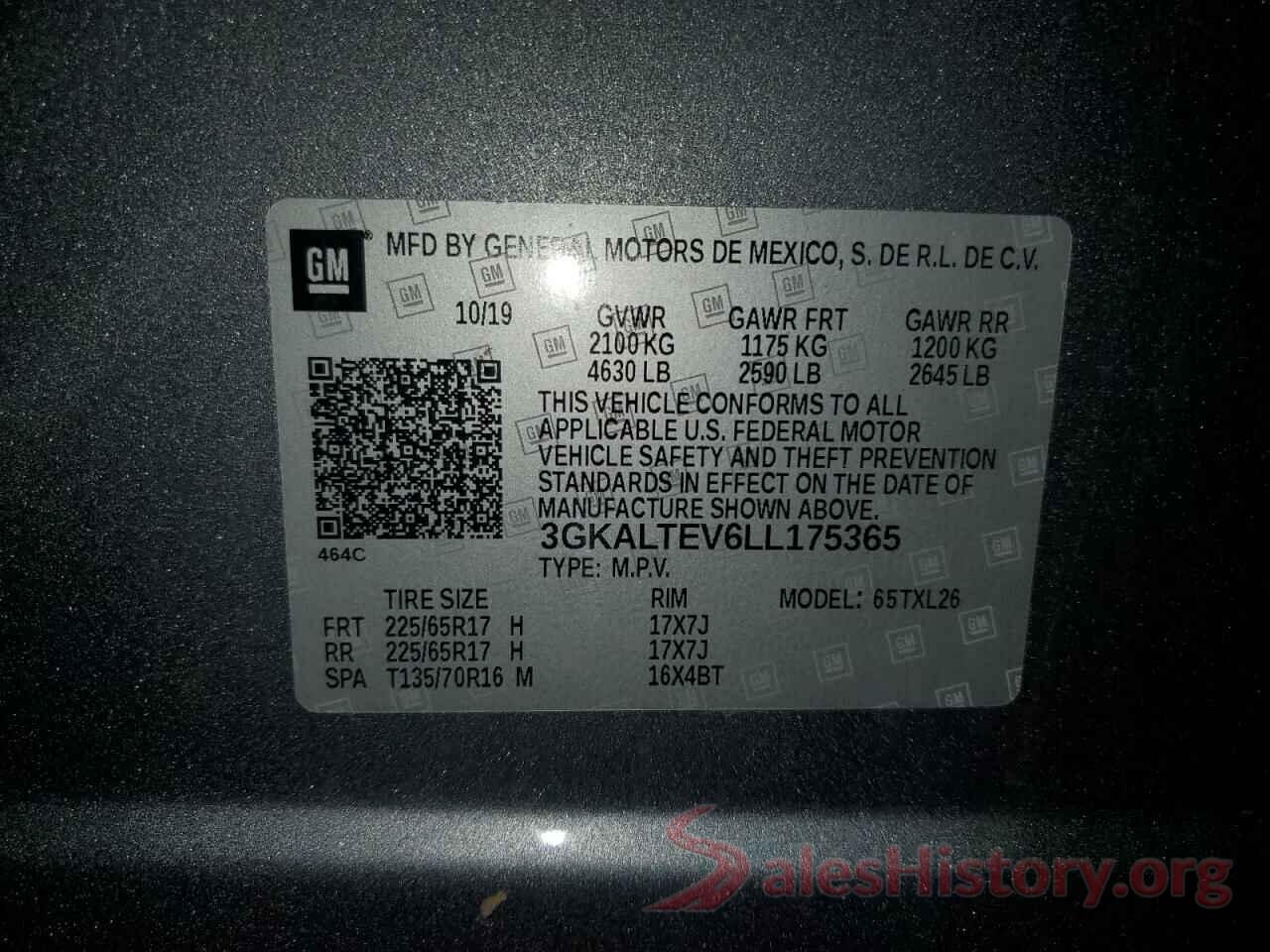 3GKALTEV6LL175365 2020 GMC TERRAIN