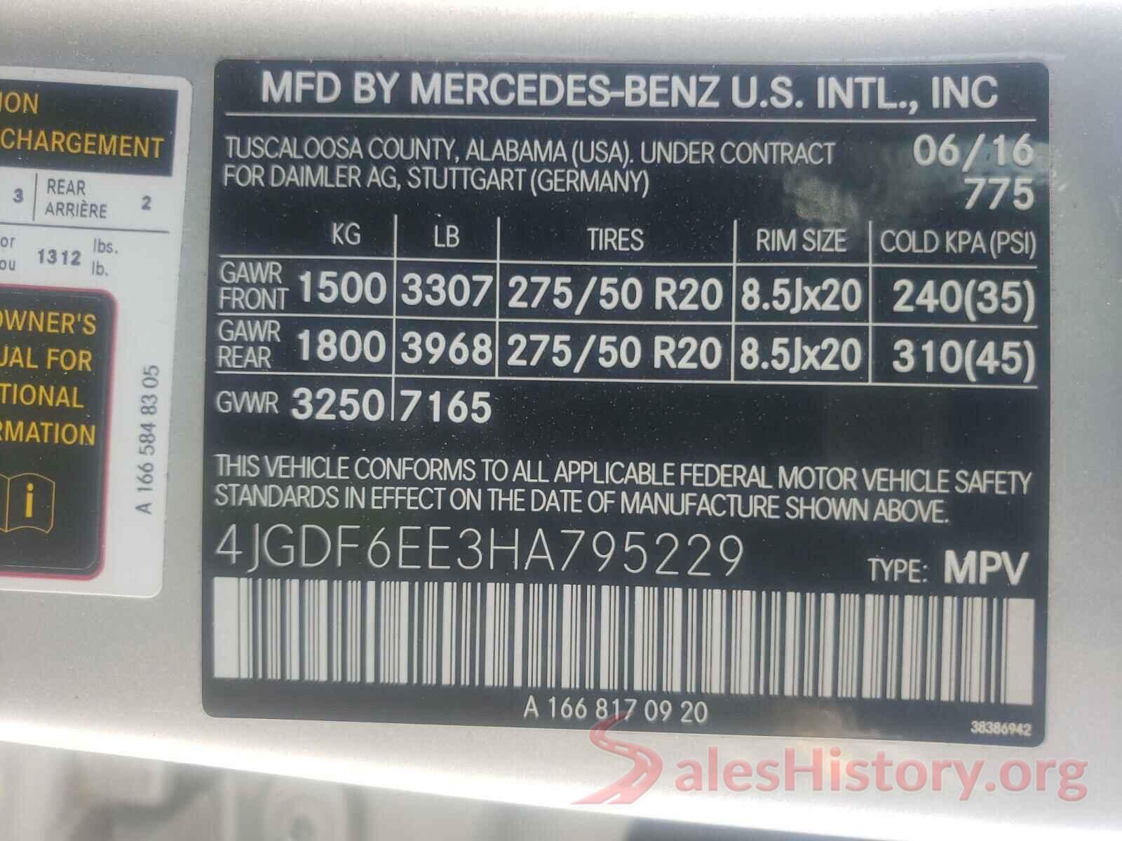 4JGDF6EE3HA795229 2017 MERCEDES-BENZ G CLASS