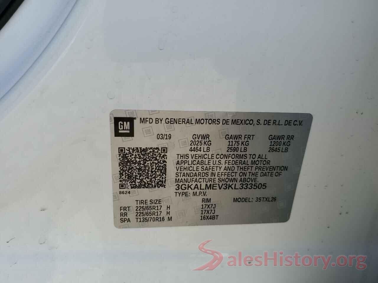 3GKALMEV3KL333505 2019 GMC TERRAIN