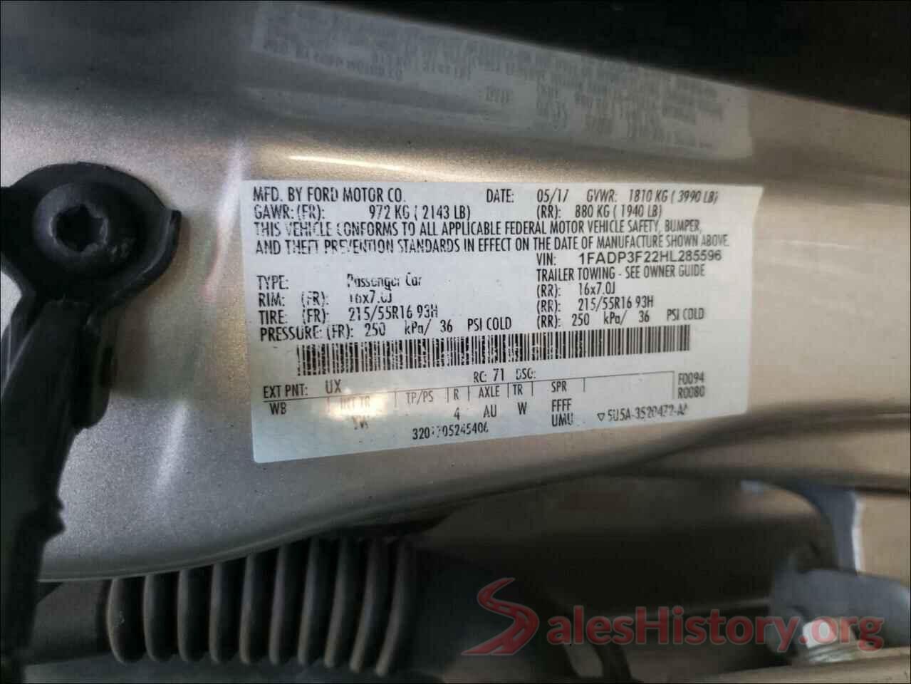 1FADP3F22HL285596 2017 FORD FOCUS