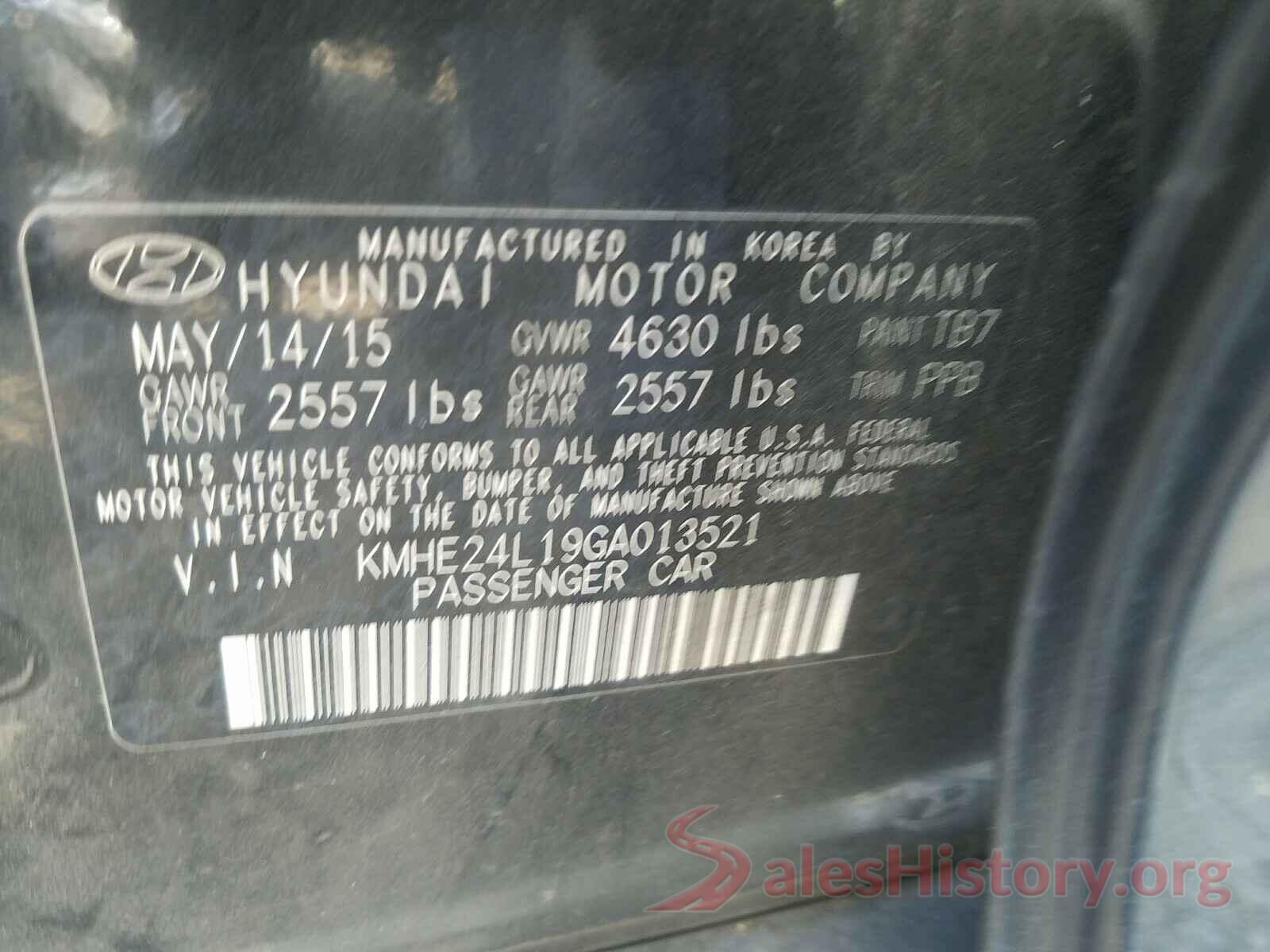 KMHE24L19GA013521 2016 HYUNDAI SONATA