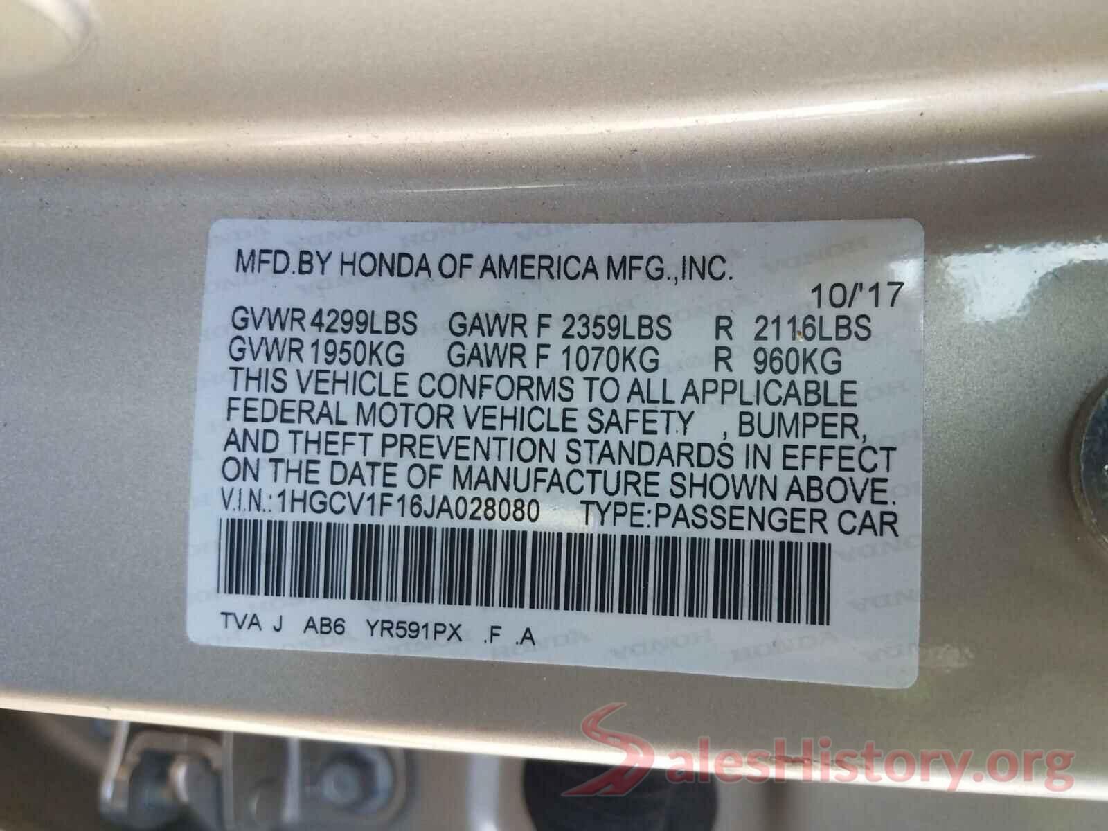 1HGCV1F16JA028080 2018 HONDA ACCORD