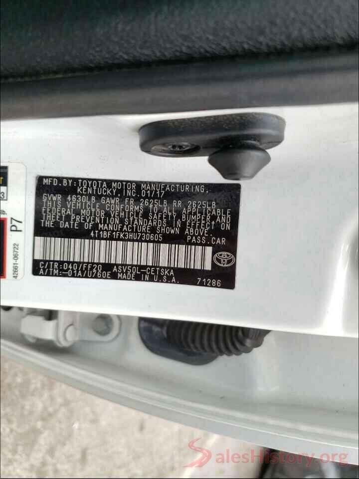 4T1BF1FK3HU730605 2017 TOYOTA CAMRY