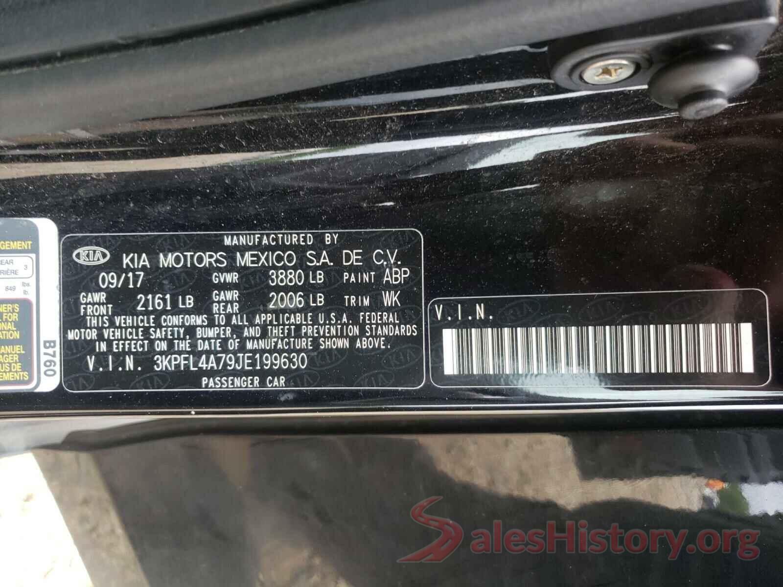 3KPFL4A79JE199630 2018 KIA FORTE