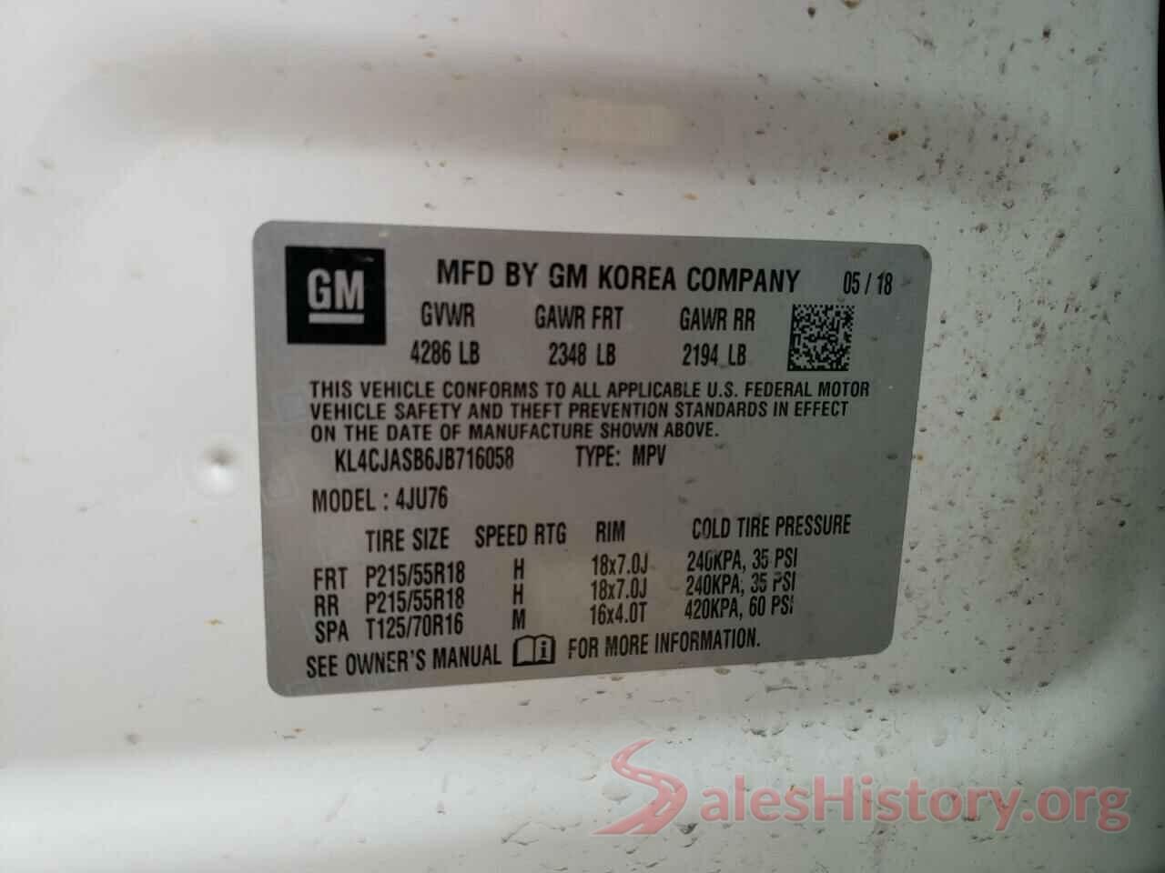 KL4CJASB6JB716058 2018 BUICK ENCORE