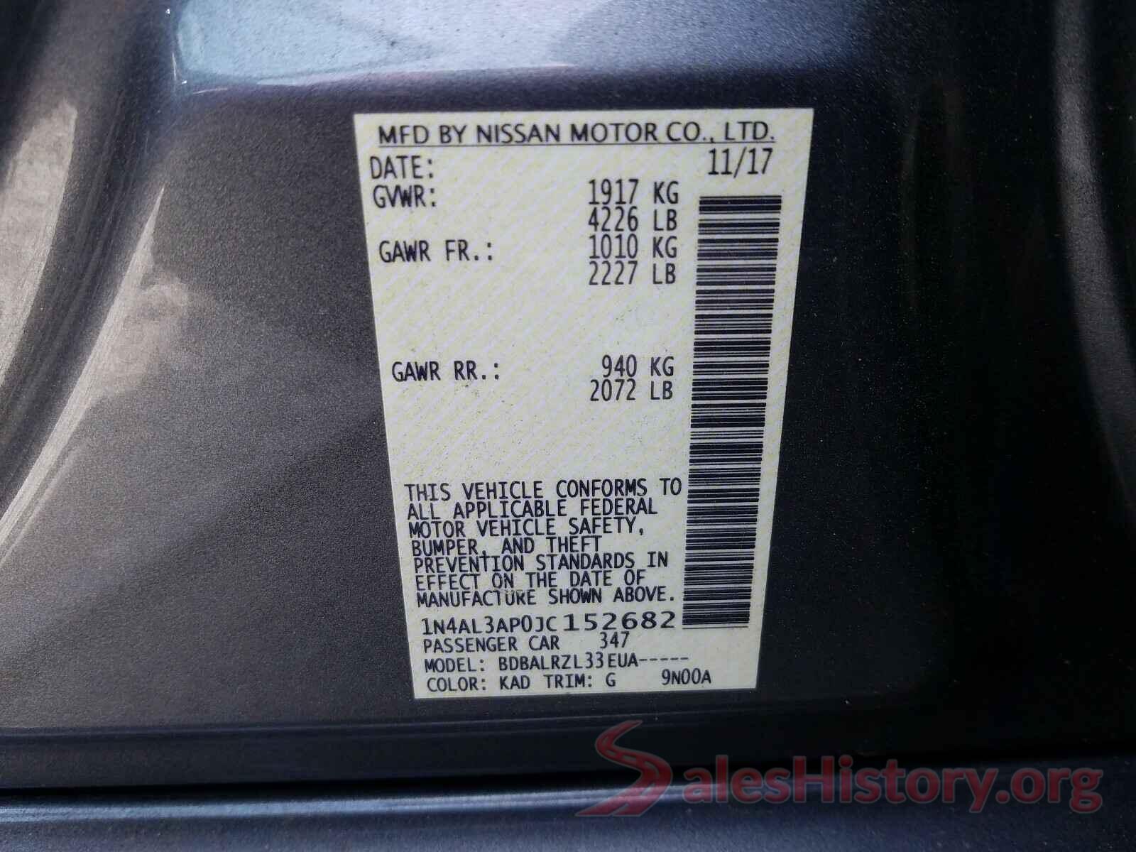 1N4AL3AP0JC152682 2018 NISSAN ALTIMA