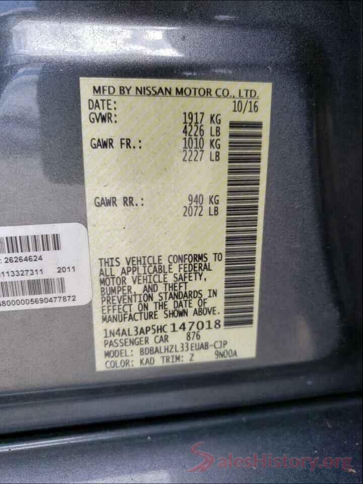 1N4AL3AP5HC147018 2017 NISSAN ALTIMA