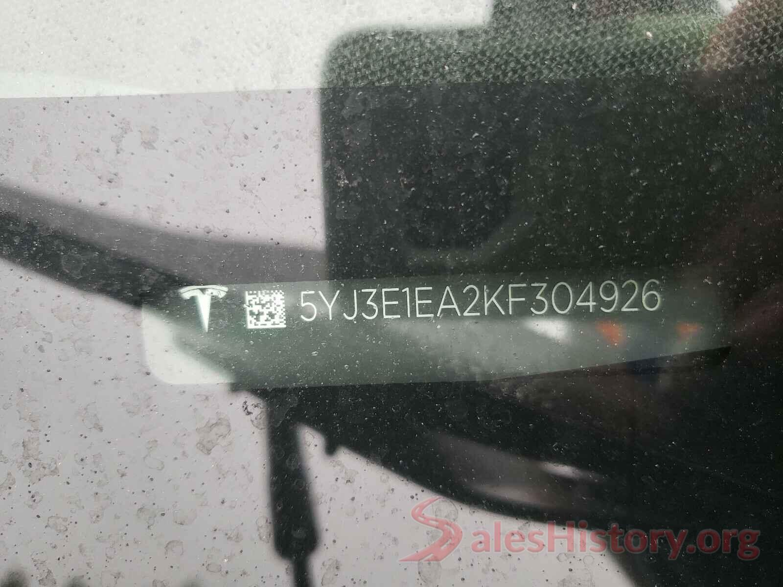 5YJ3E1EA2KF304926 2019 TESLA MODEL 3