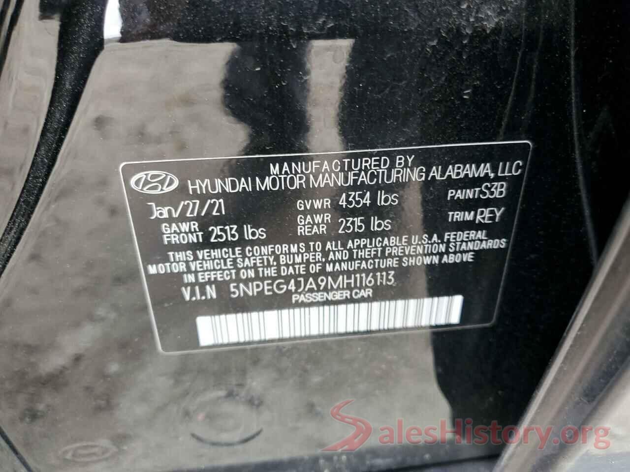 5NPEG4JA9MH116113 2021 HYUNDAI SONATA