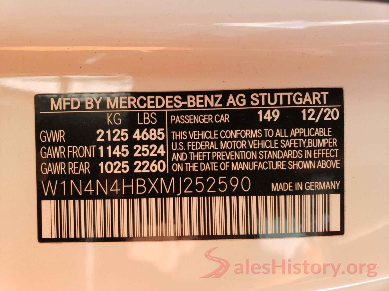 W1N4N4HBXMJ252590 2021 MERCEDES-BENZ GLA-CLASS